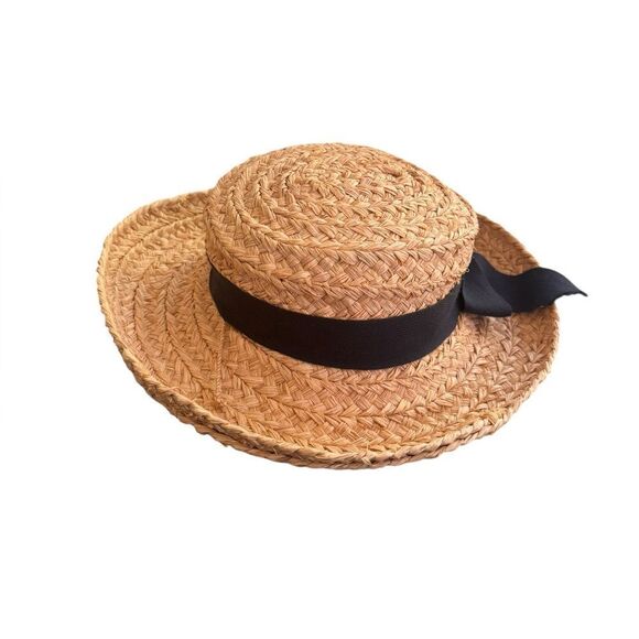 Helen Kaminski Classic 5 Raffia Sun Hat Natural Black - Picture 2 of 7